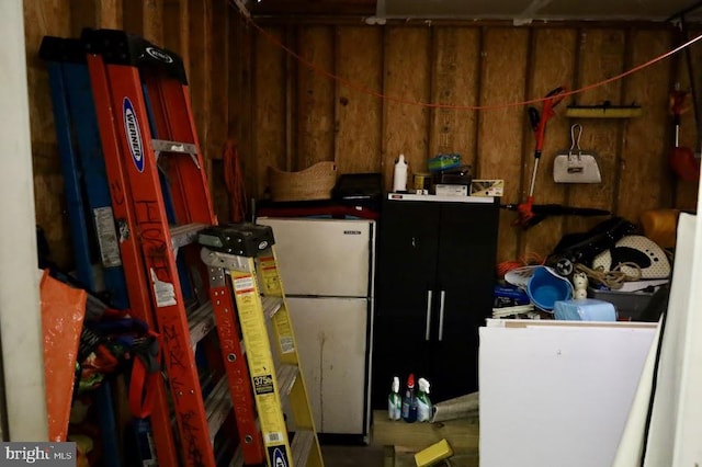 interior space with white fridge