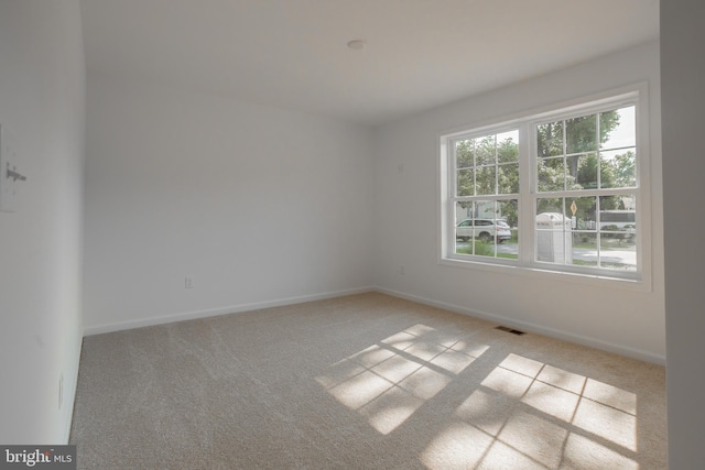 spare room with light carpet