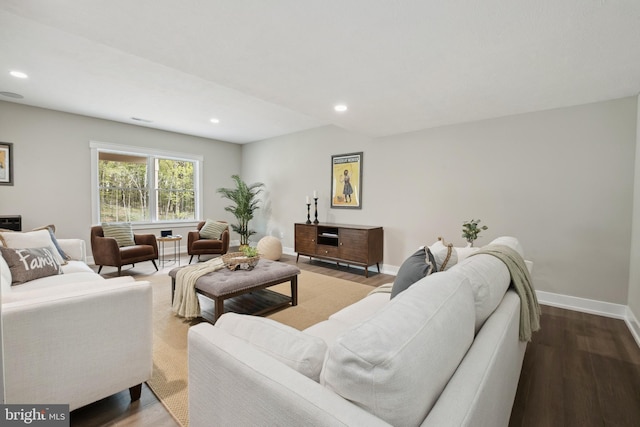 living room featuring hardwood / wood-style flooring