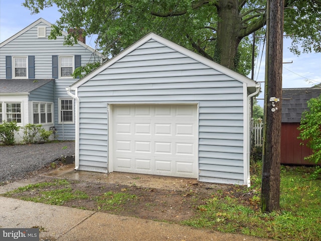 view of garage