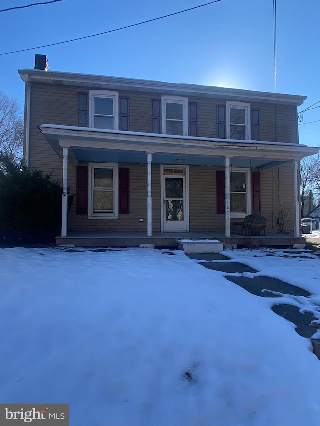 view of front of home with covered porch