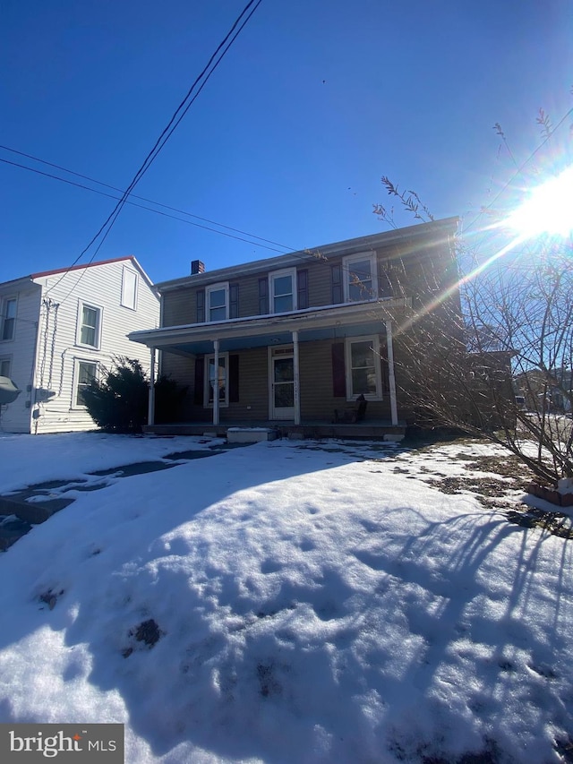 view of front of house featuring covered porch