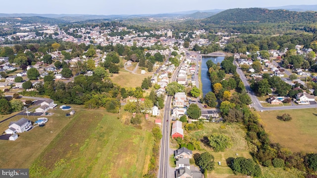 aerial view featuring a mountain view