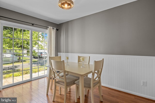 dining area featuring hardwood / wood-style flooring