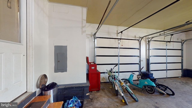 garage with electric panel