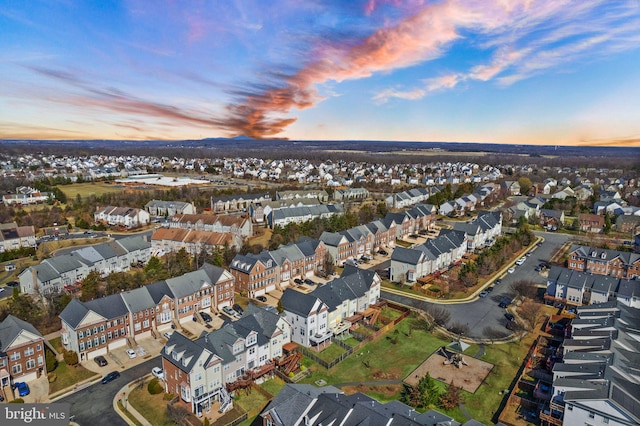 aerial view with a residential view