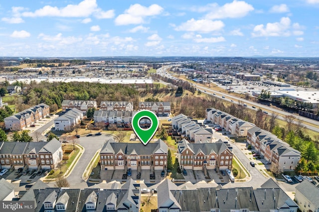 bird's eye view with a residential view