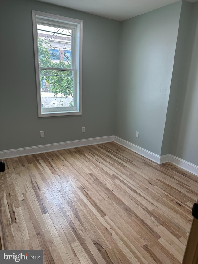 empty room with light wood-type flooring