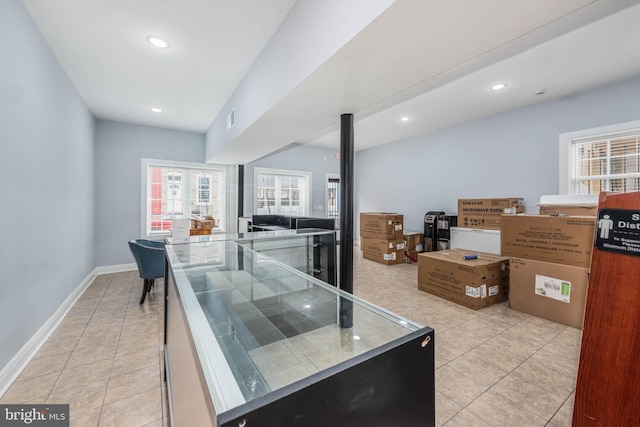 kitchen featuring light tile patterned floors