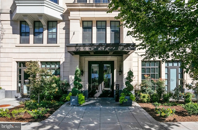 doorway to property with french doors