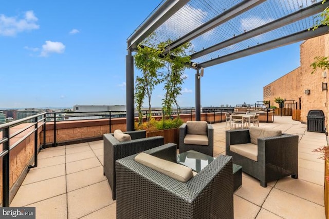 view of patio with a pergola