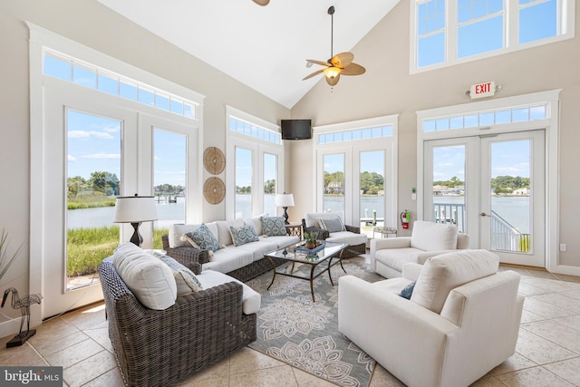 sunroom / solarium with french doors and plenty of natural light