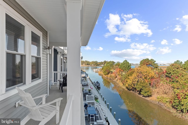 balcony with a water view