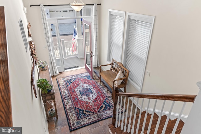 entryway featuring french doors