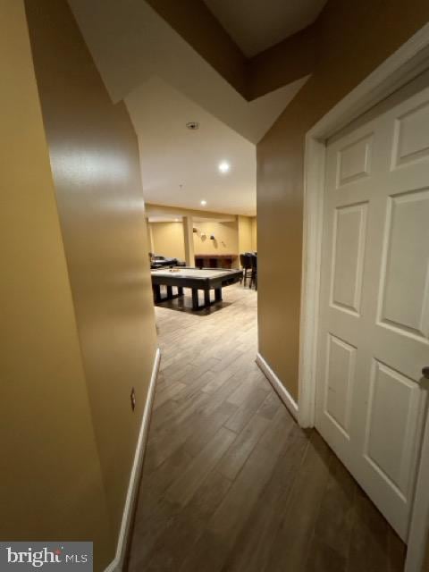 hall featuring hardwood / wood-style flooring