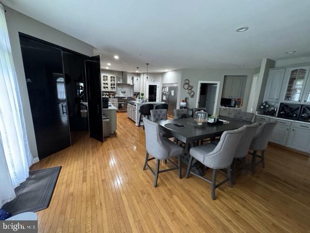 dining area featuring light hardwood / wood-style flooring