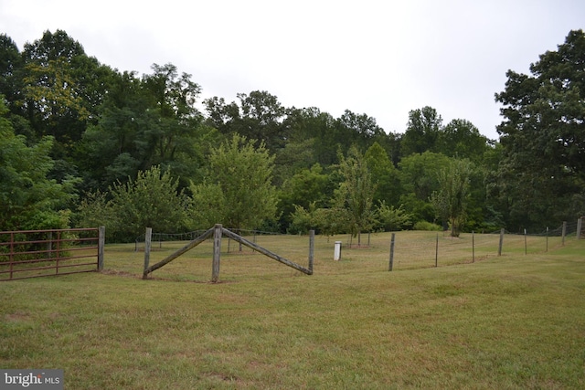 view of yard with a rural view