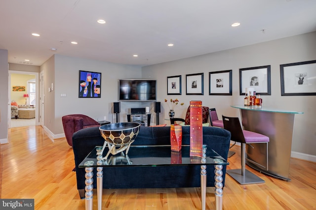 living room featuring hardwood / wood-style floors