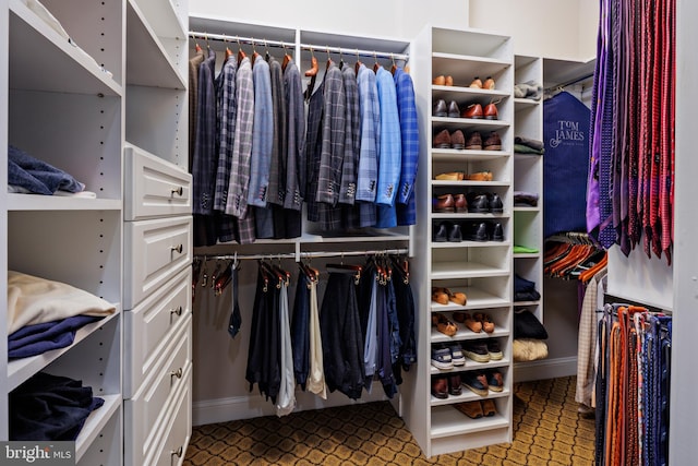 view of walk in closet