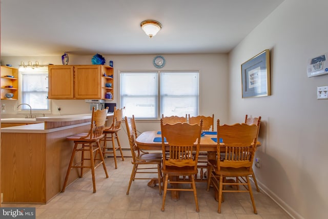 dining room with sink