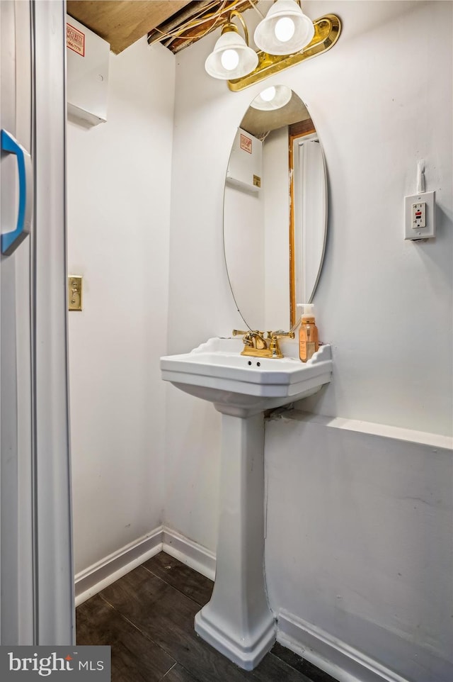 bathroom featuring hardwood / wood-style floors