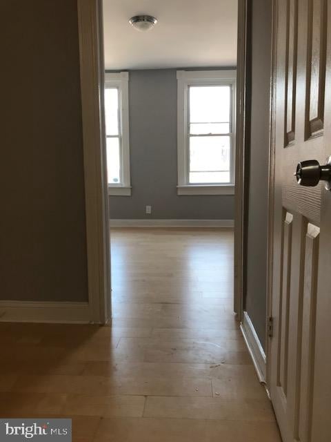 hallway featuring light hardwood / wood-style flooring