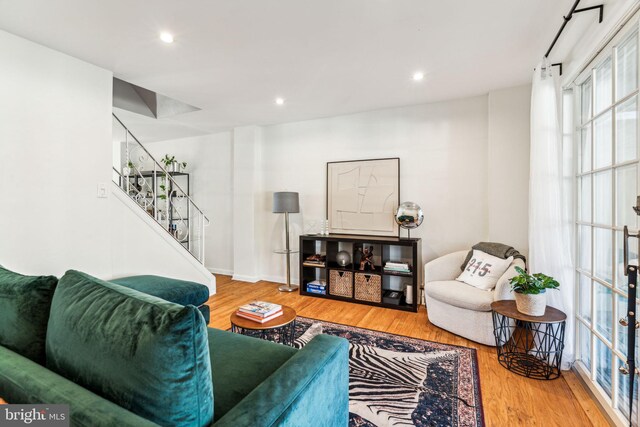 living room featuring hardwood / wood-style flooring