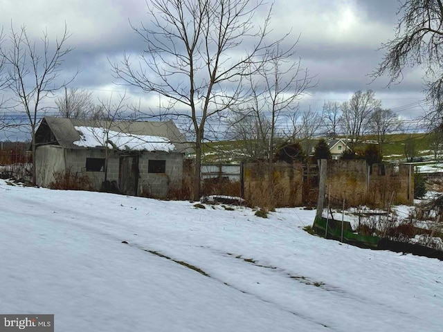 view of snowy yard