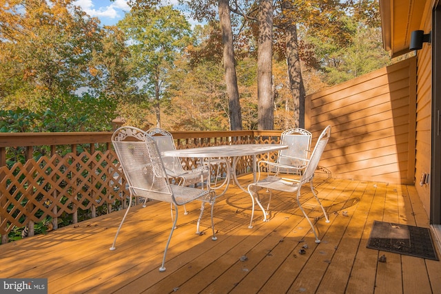 view of wooden deck