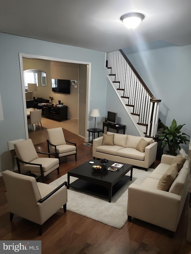 living room featuring hardwood / wood-style floors