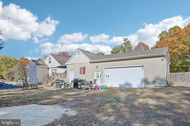 exterior space featuring a garage