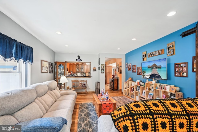 living room featuring hardwood / wood-style floors