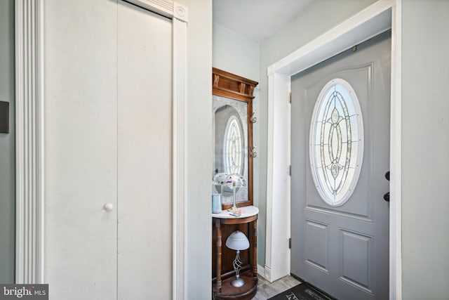 entryway featuring light hardwood / wood-style floors