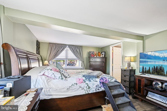 bedroom with wood-type flooring