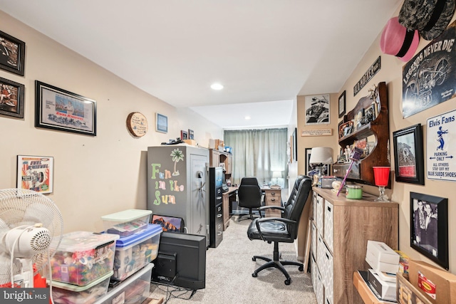 view of carpeted office