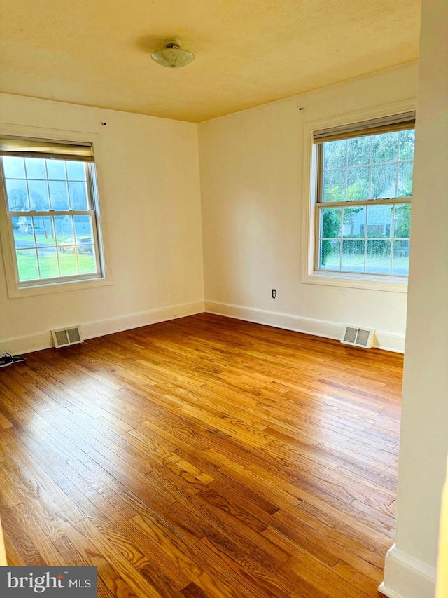 empty room featuring light hardwood / wood-style flooring