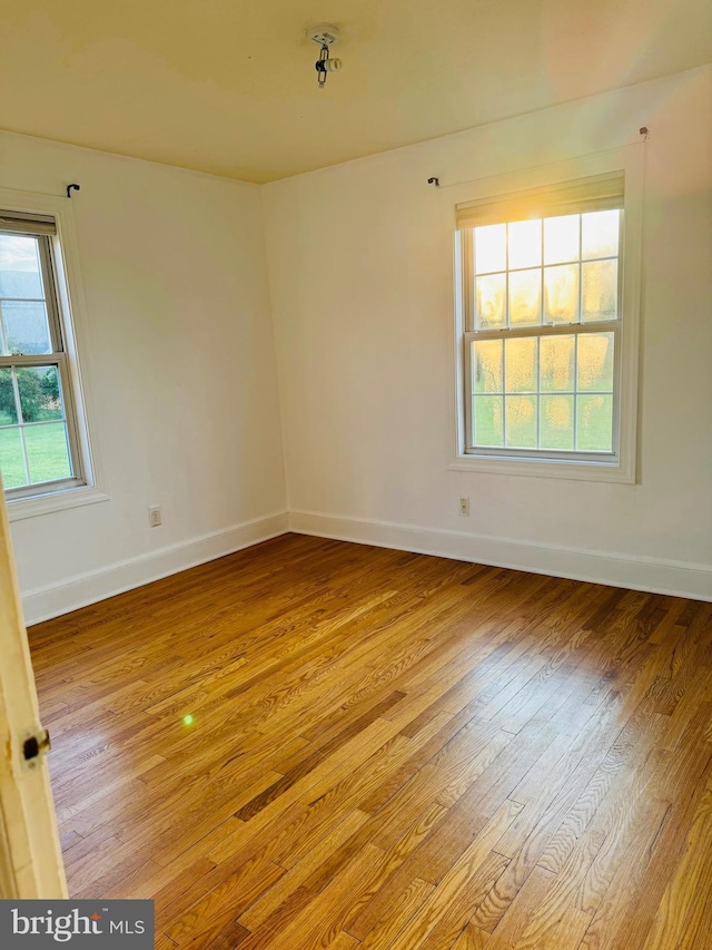 empty room featuring light wood-type flooring