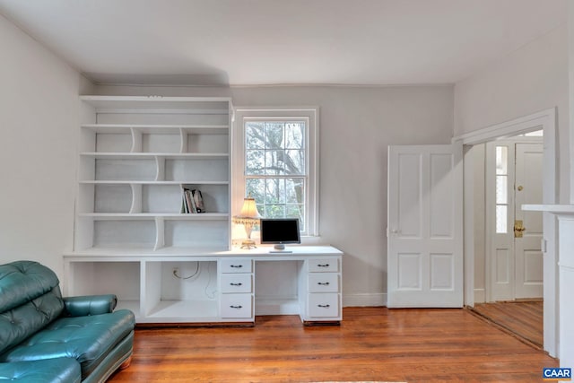 office space featuring hardwood / wood-style flooring