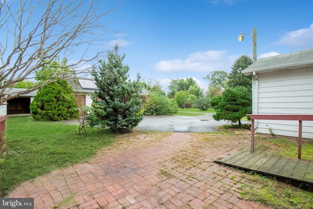 view of yard with a patio area