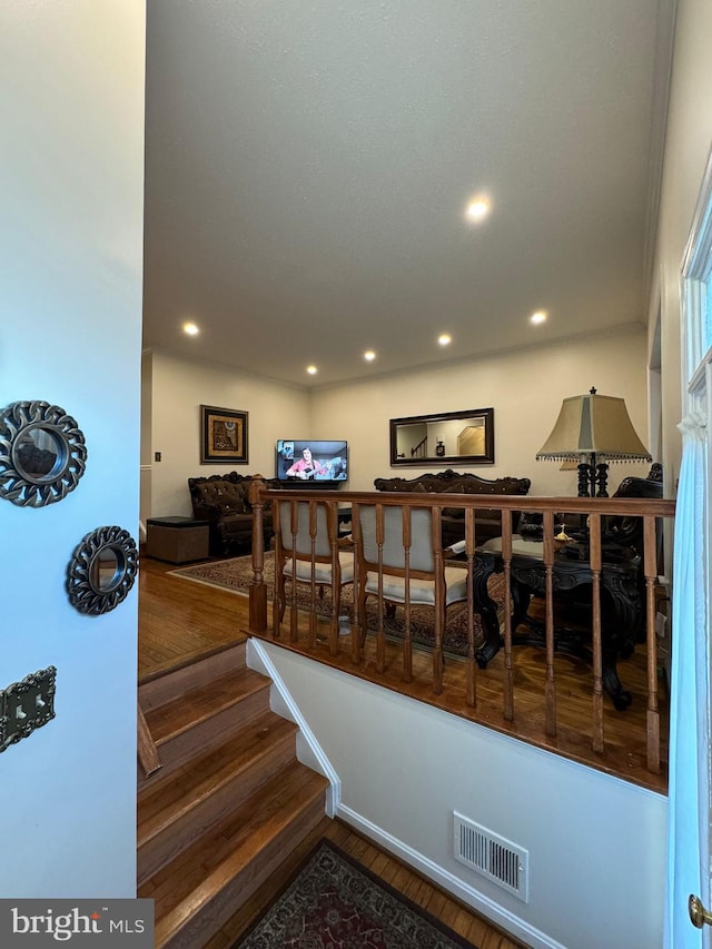 interior space with hardwood / wood-style flooring