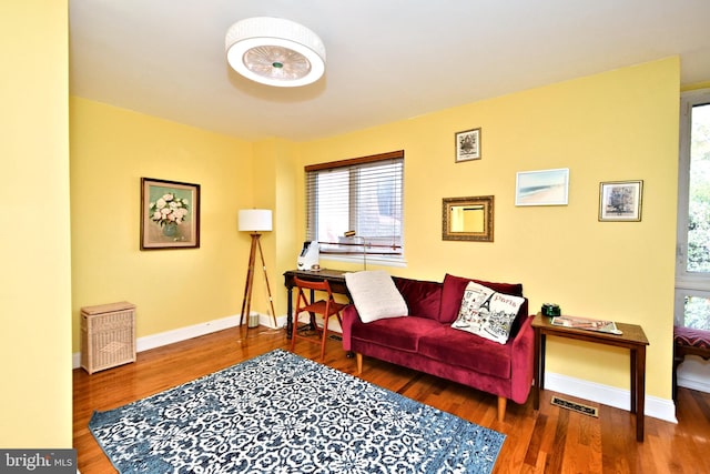 living room featuring hardwood / wood-style floors