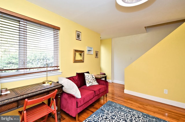 living room featuring hardwood / wood-style floors