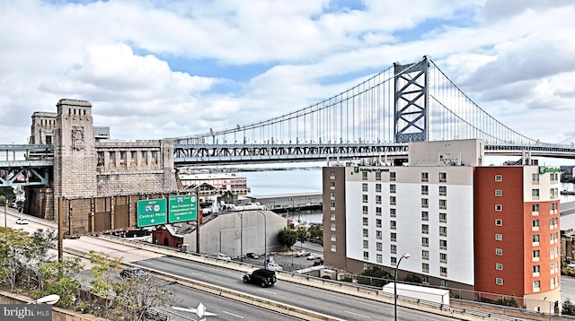 view of building exterior featuring a water view