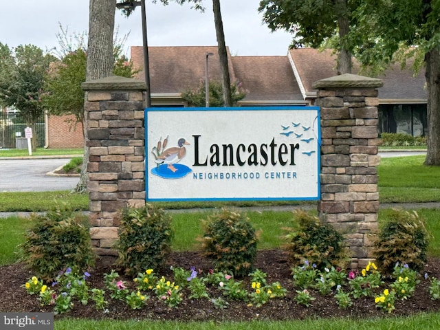 view of community sign