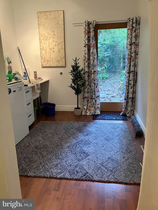 foyer featuring hardwood / wood-style floors