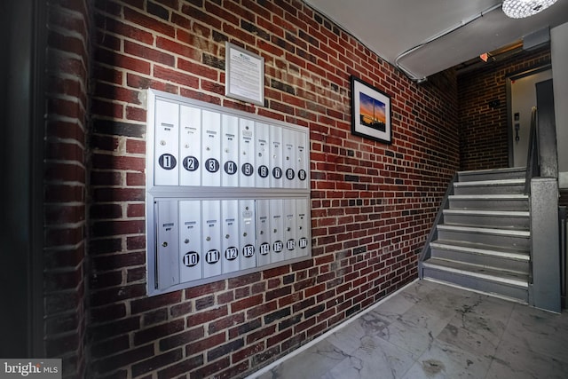 interior space featuring mail boxes