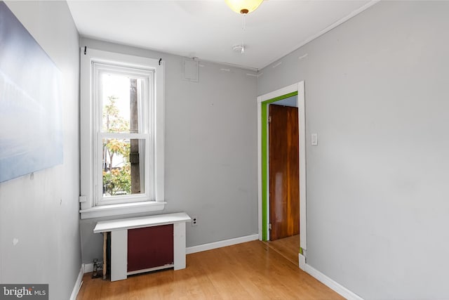 unfurnished room featuring light wood-type flooring