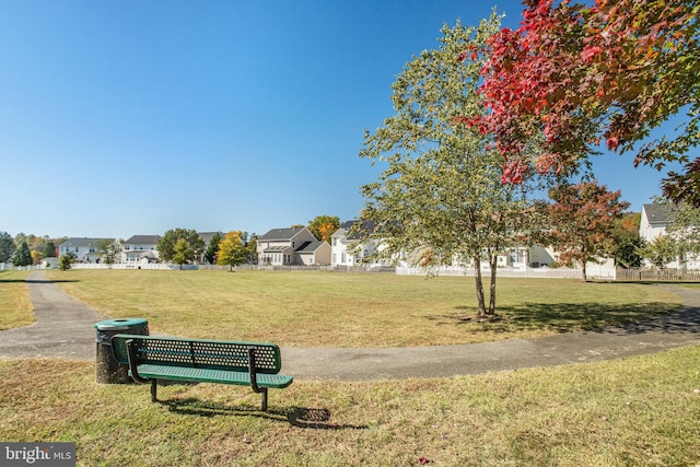 view of community with a lawn