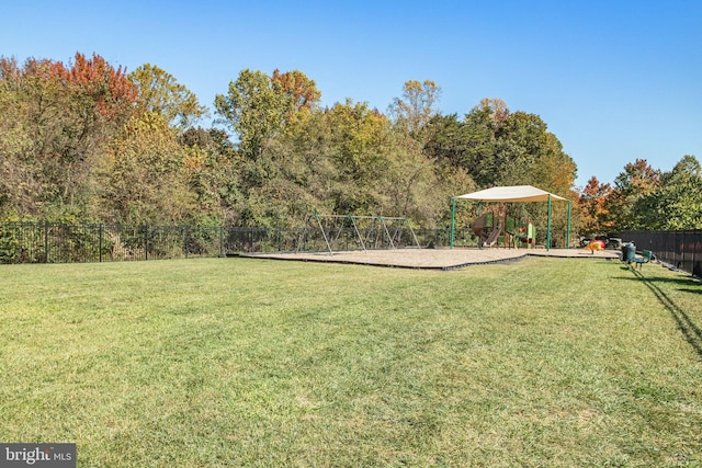 view of yard featuring a playground