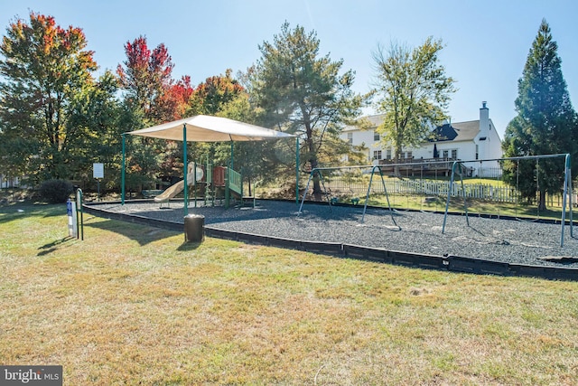 exterior space featuring a playground